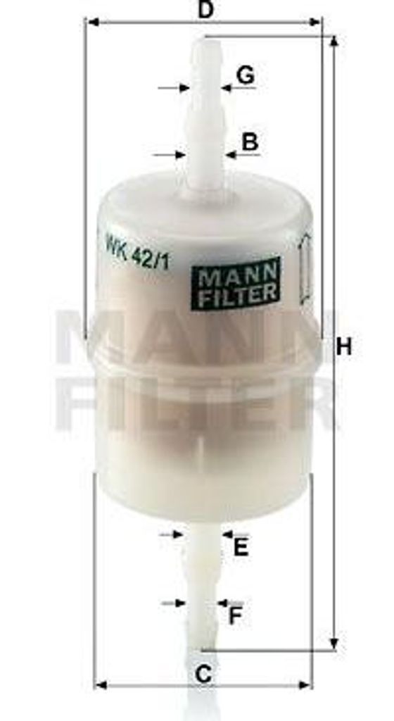 MANN-FILTER WK 42/1 Kraftstofffilter OE 7723992 kompatibel mit Campo