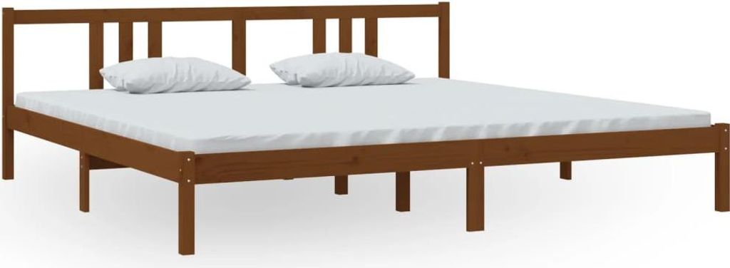 vidaXL Massivholzbett Honigbraun 200x200 cm