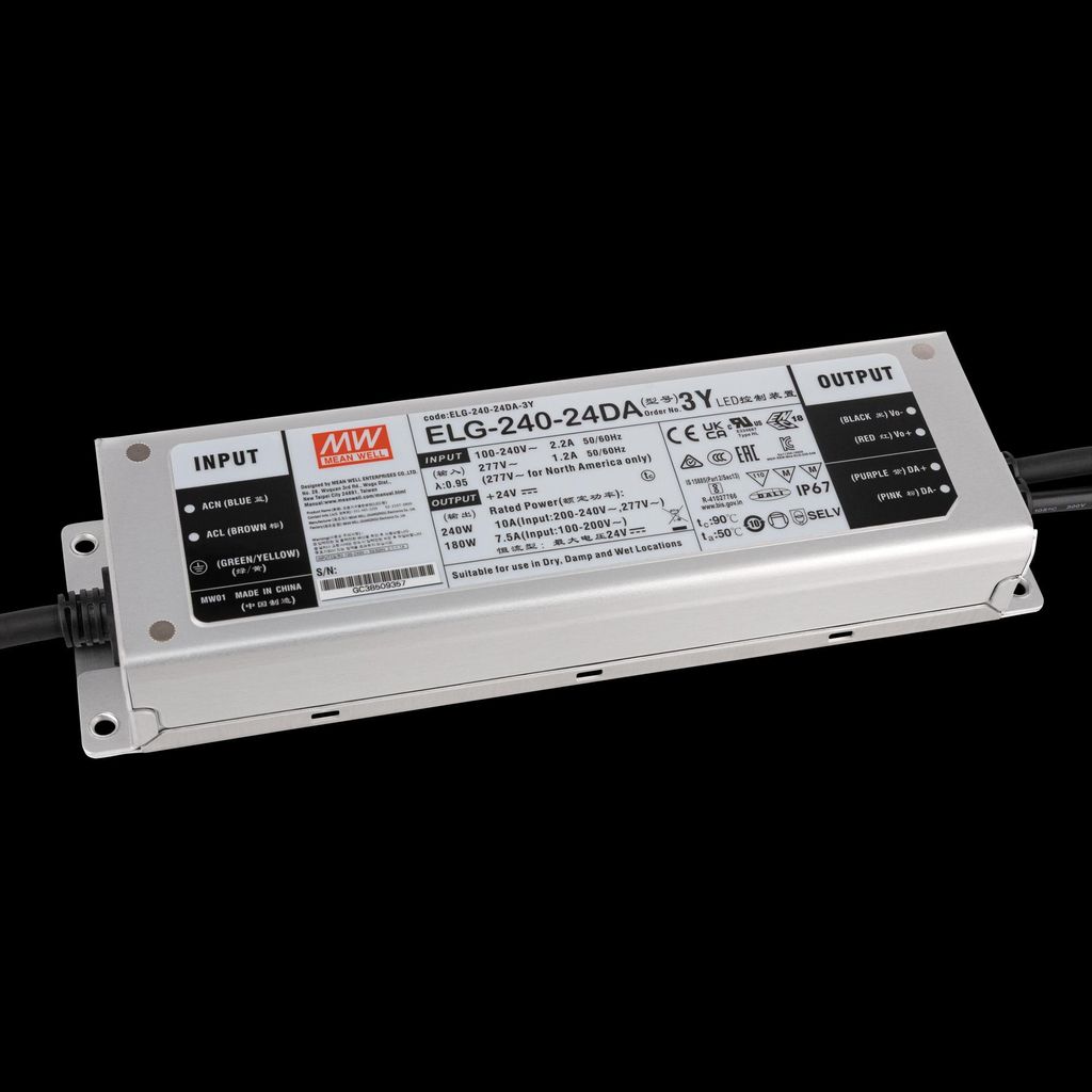 Meanwell LED Power Supply IP67 240 W/24 V Dali Meanwell ELG-240-V-24DA 3Y