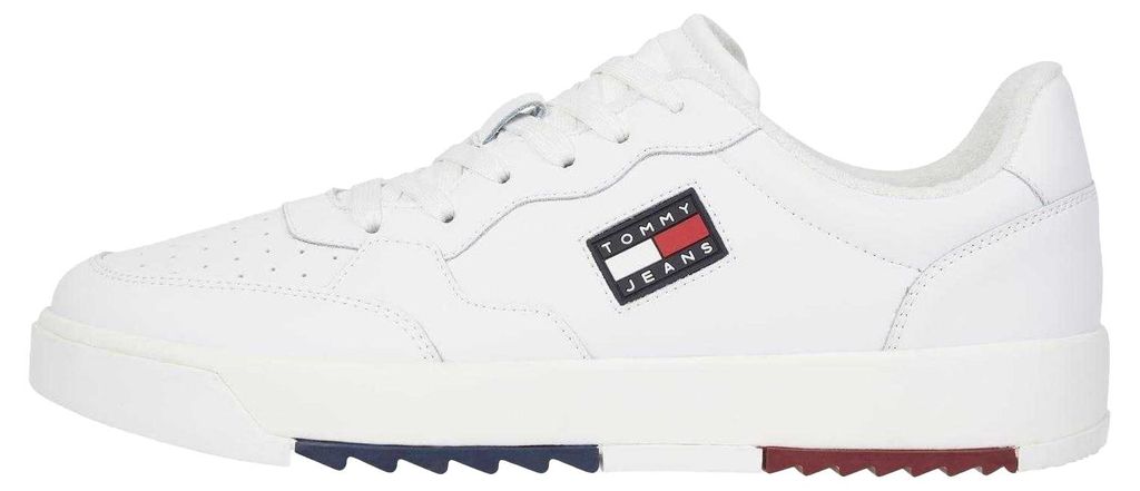 Tommy Jeans - Sneaker für Herren, Leder GT15651 (45 EU) (Weiß)