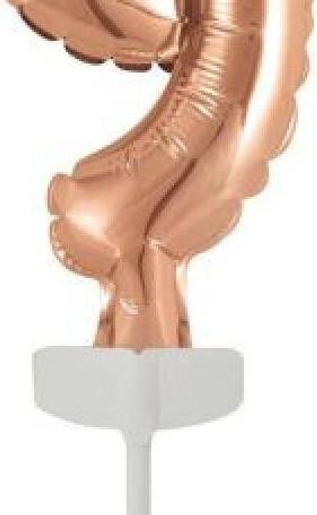 Balon foliowy mini cyfra 9 różowe złoto 7 x 12 cm