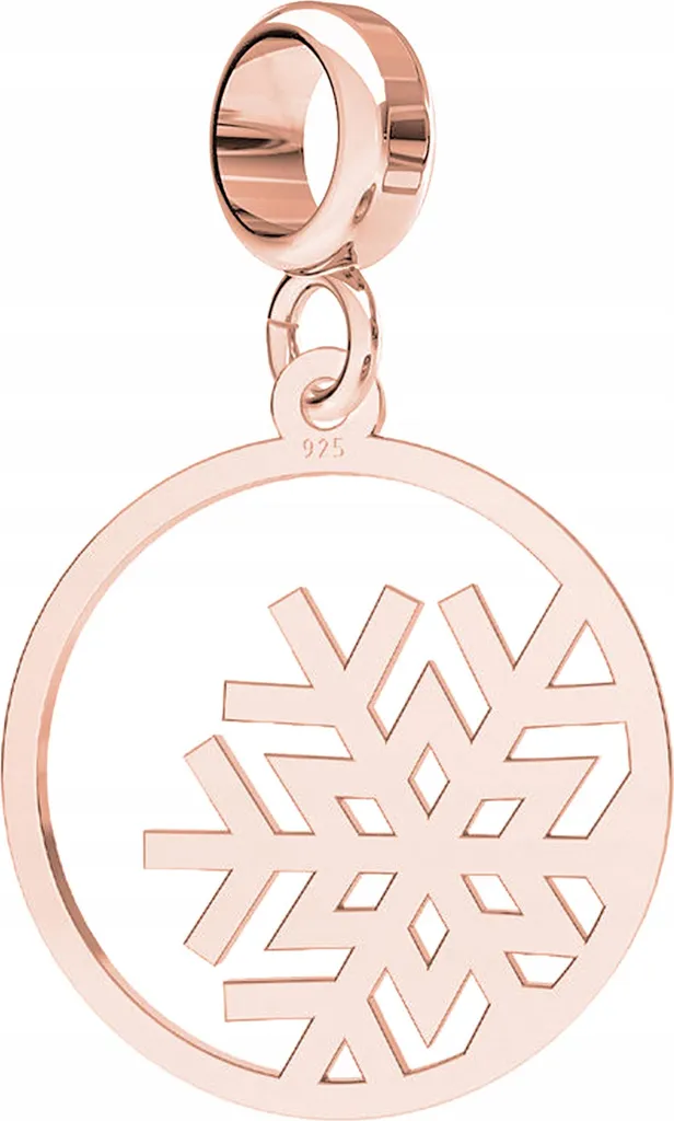 Charms placcati oro fiocco di neve inverno piastra rotonda argento 925