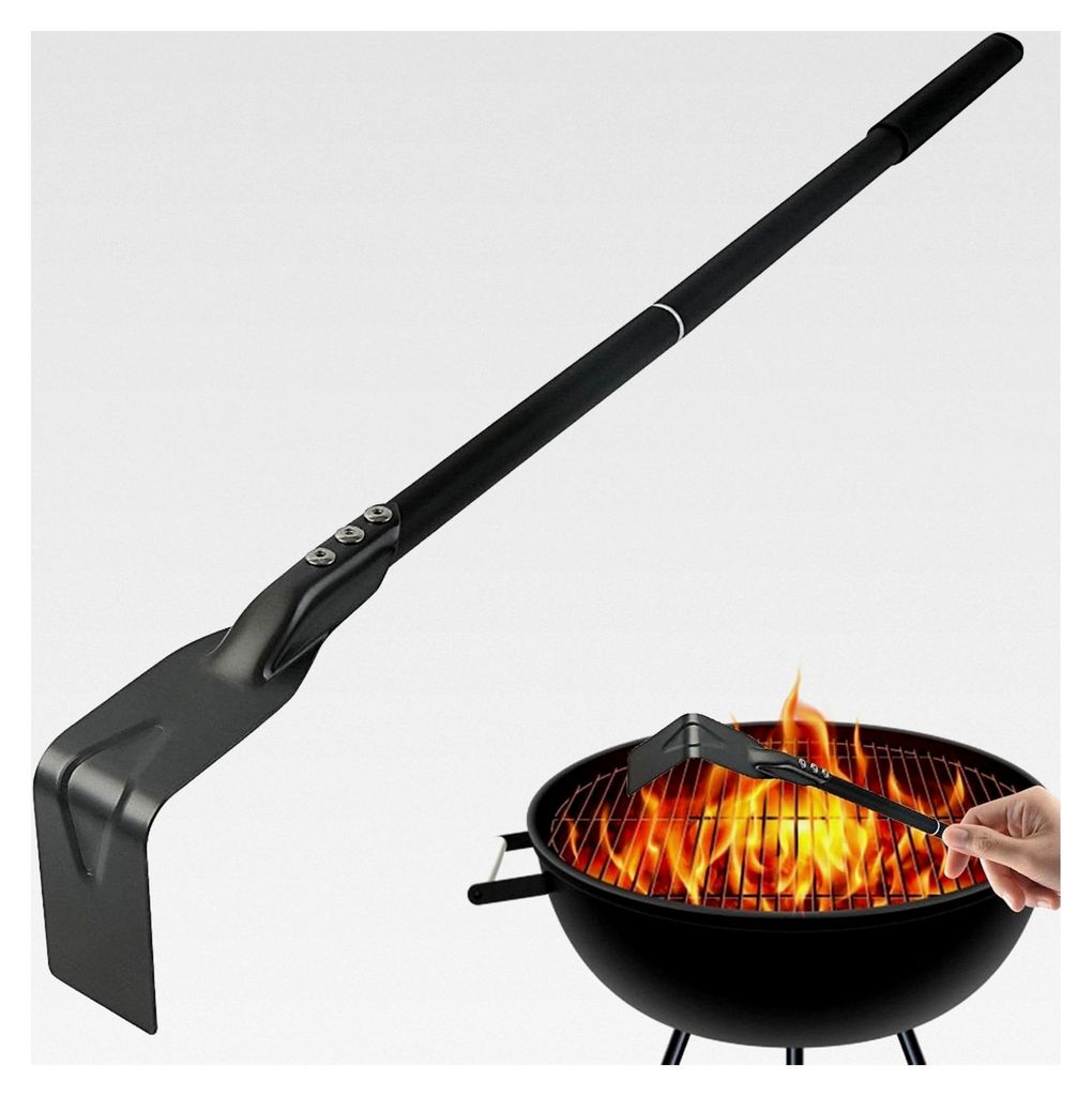 Grill-Asche-Rechenhacke – Zubehör für Holzkohlegrill und Pizzaofen – Grill-Reiniger, Schürhakenschaber für Kamin, Herd und Grill