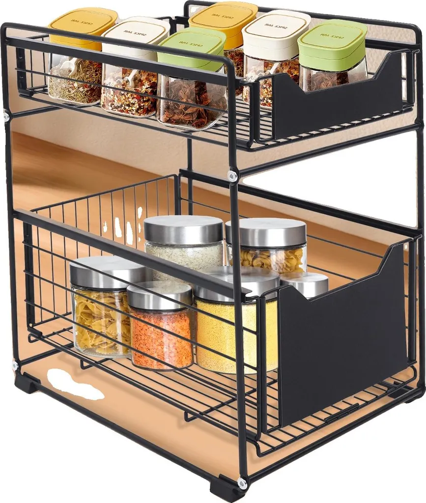 Support de cuisine à 2 étages en acier carbone facile à laver