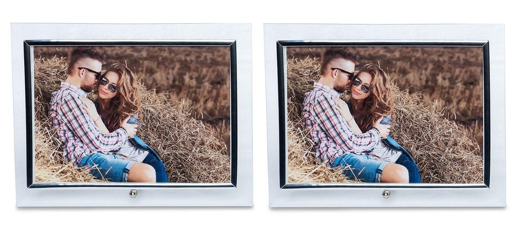 2er Set Glas BIlderrahmen Portraitrahmen Rahmen 13x18cm Design Aufsteller Fotorahmen Einzelrahmen Tischdeko