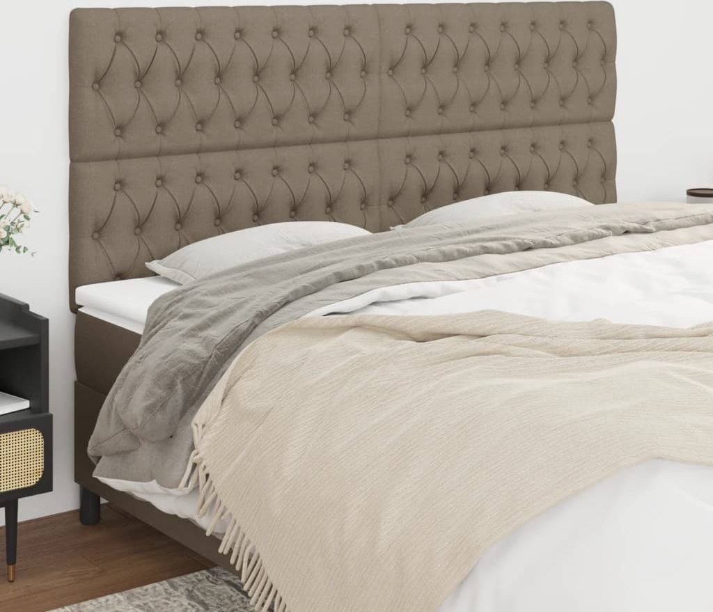 "2026 MODERNE"Kopfteil - modernes Design - fürs Schlafzimmer - Taupe 180x7x118/128cm Stoff Promotion307962 - Kopfteile