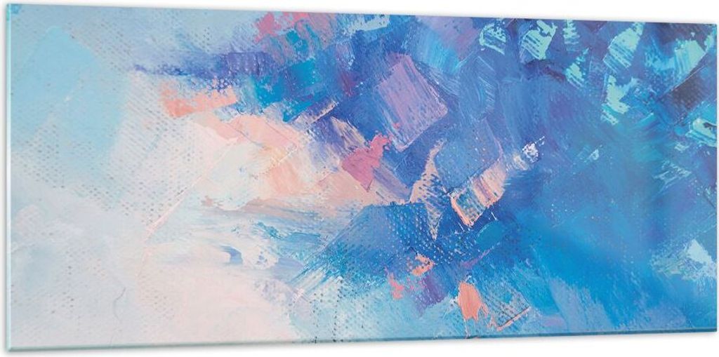 Bilder auf glas - Einteilig - Abstraktion blau gemalt - Produktbild 