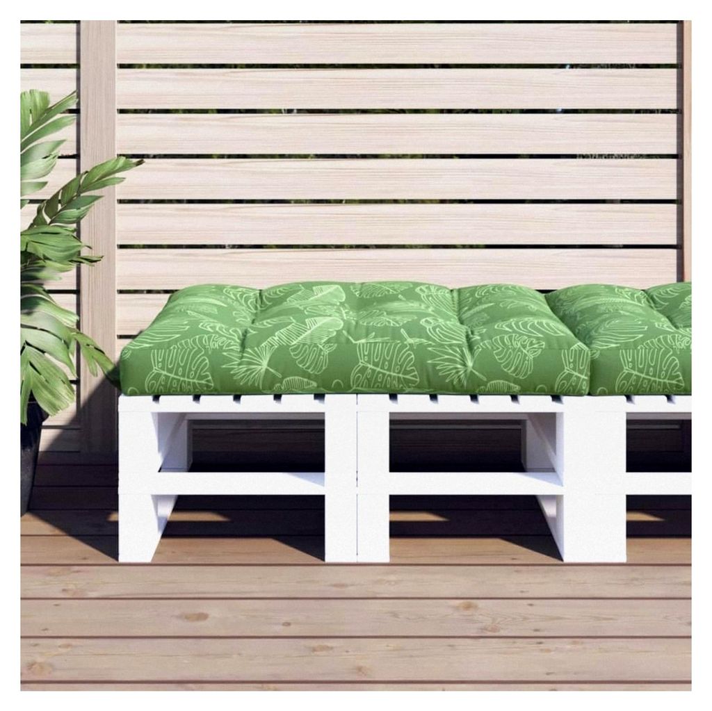 Palettenkissen mit Blattmuster 120x80x12 cm Stoff Sitzkissen für den Außenbereich, Ersatzkissen für Rattanmöbel, Kissen für Sonnenliegen, Pale...