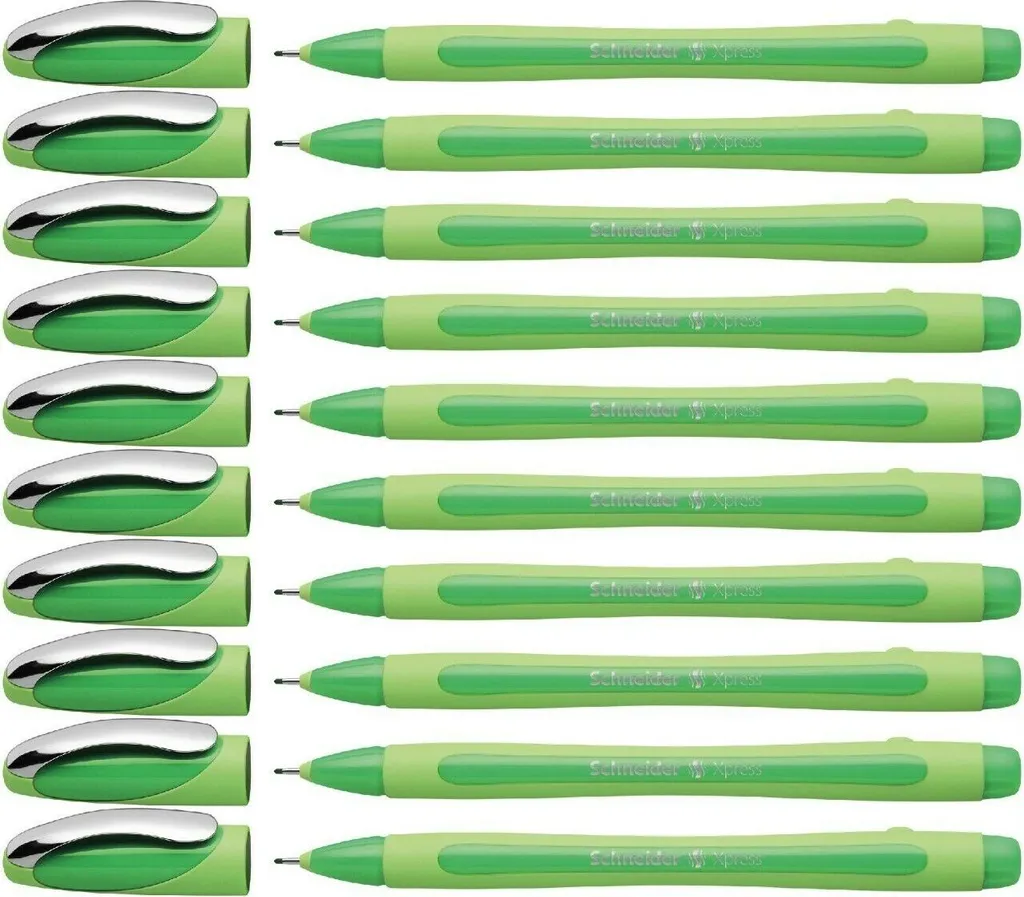 Schneider 190004 Fineliner Xpress 0,8 mm Vert Indélébile - Lot de 10