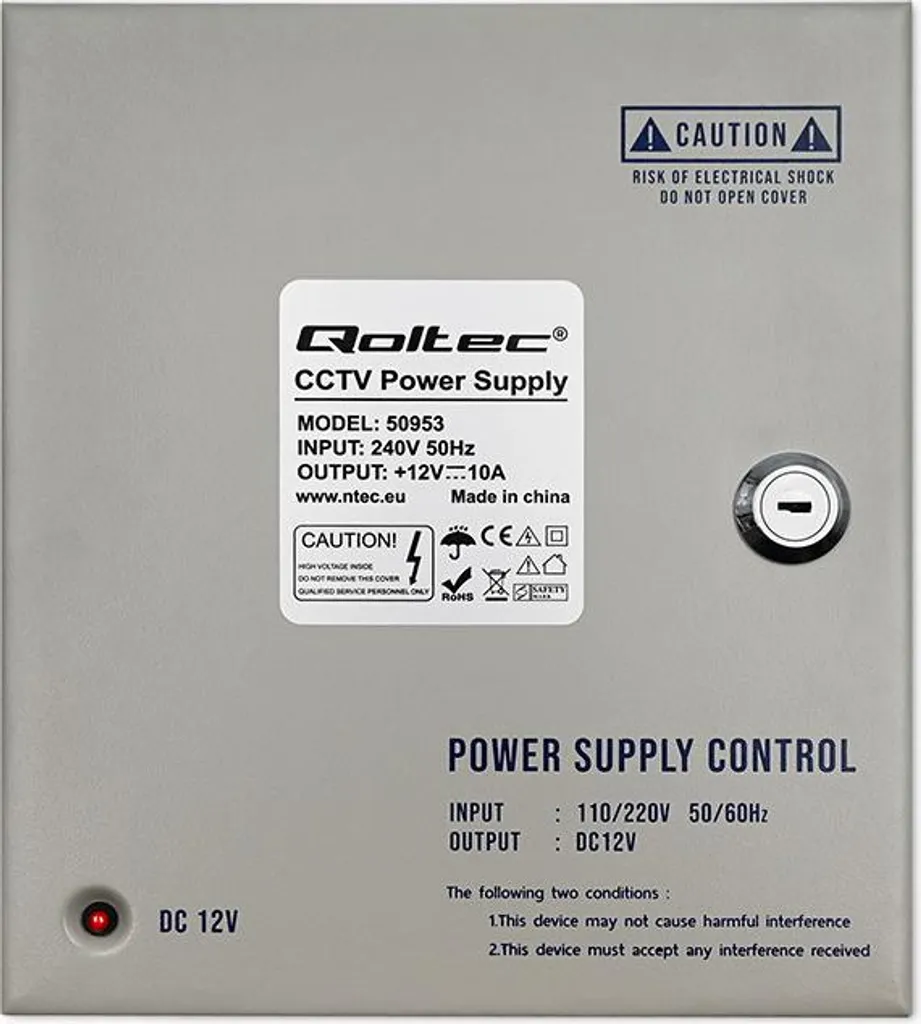 Alimentatore switching Qoltec 12VDC | 9 canali - 9