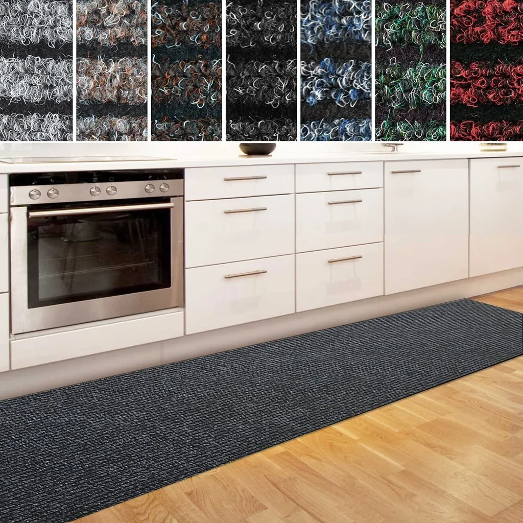 Tapis de passage Granada Anthracite 80x450 cm - Antidérapant et durable - 8