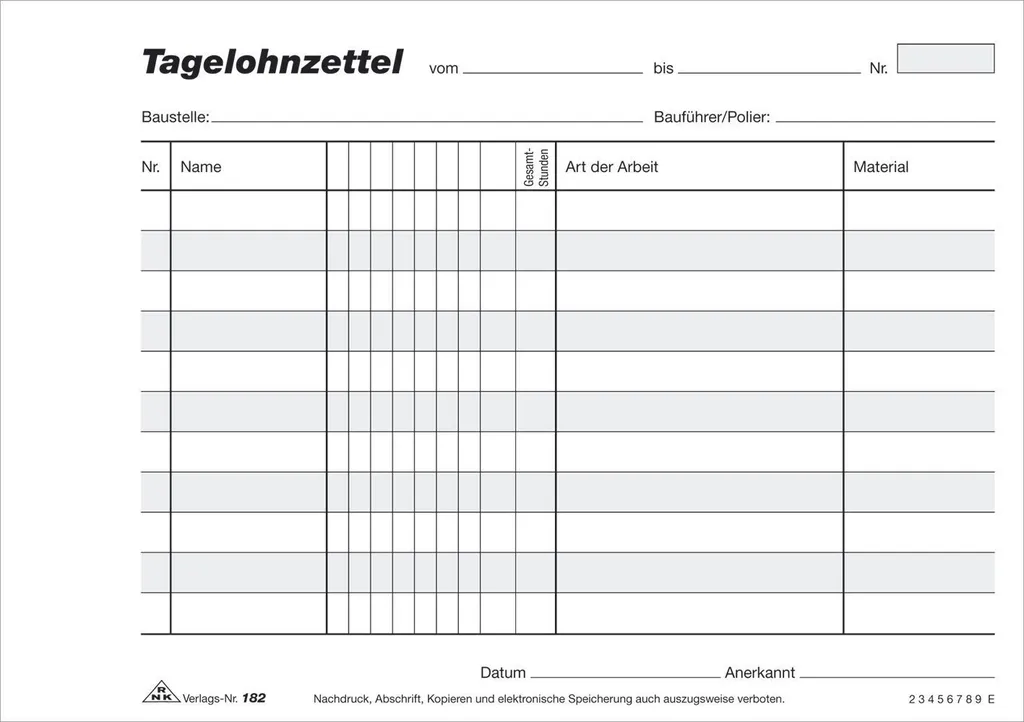 Simplifiez vos rapports de paie avec le carnet autocopiant A5 RNK Verlag 182