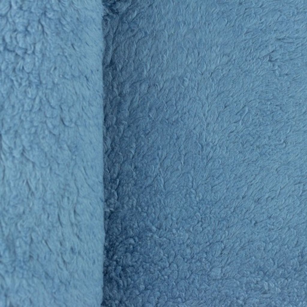 Baumwollkrimmer CHRISTIAN Blau Unifarben, 325 g/m², ca. 0,5 m lang, ca. 1,5 m breit, Stoffe Meterware, 100 % Baumwolle