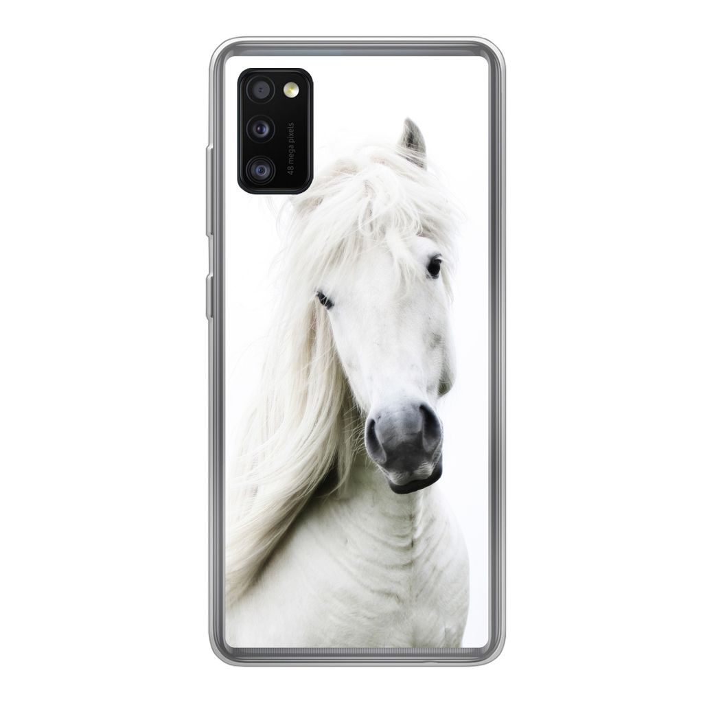 MuchoWow Handyhülle Schutzhülle Hülle für Samsung Galaxy A41 Pferde - Nutztiere - Mähnen Silikon Softcase Handy Hülle - Mobiltelefon