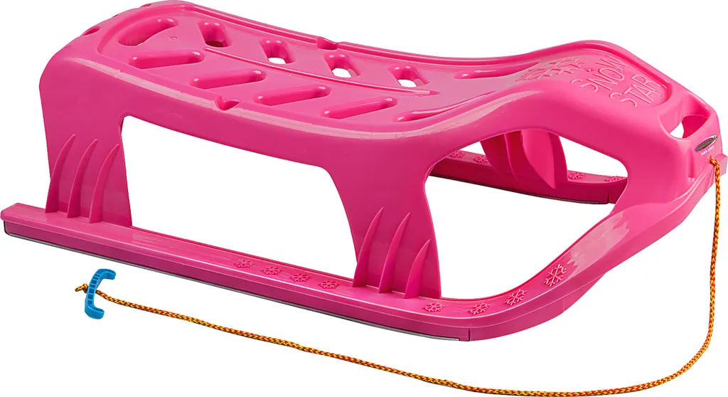 Luge Snow-Star 90cm Rose - Traîneau Antichoc et Stable pour la Neige