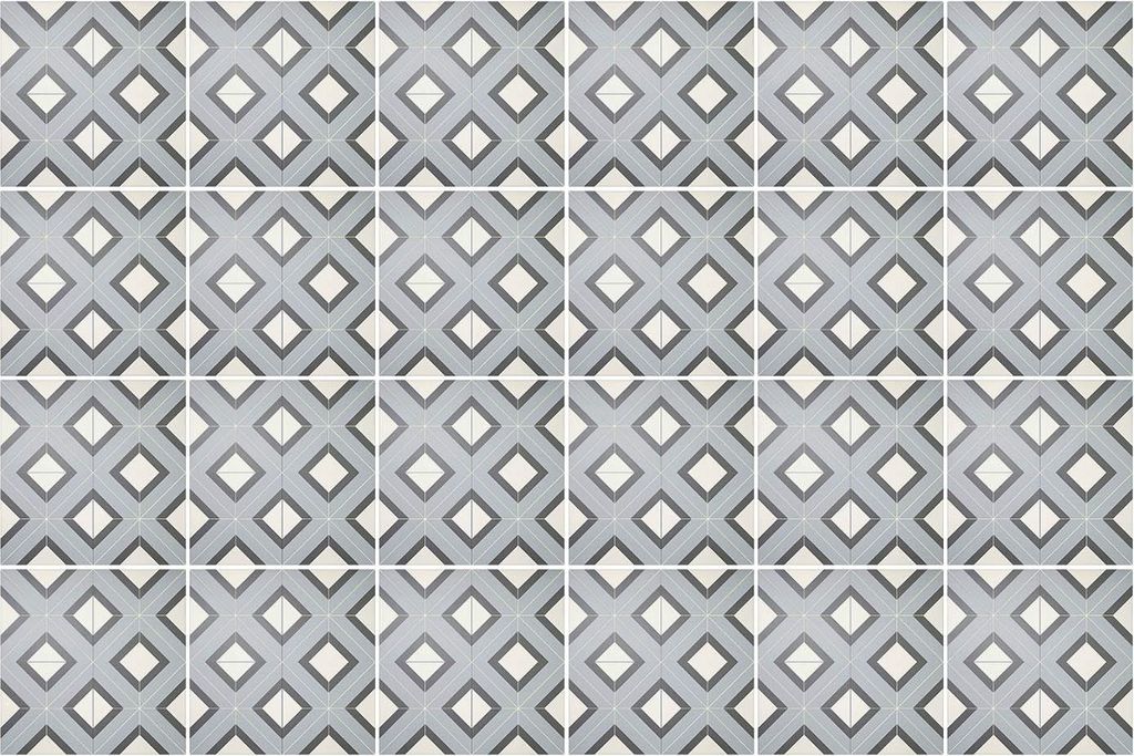 Fliesenaufkleber 20 x 20 cm – 24 Stück – Selbstklebend – Wasserfest – Pflegeleicht – Hitzebeständig – Für Küche & Bad – Rautenras...