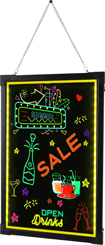 Panneau publicitaire lumineux LED 60x80cm - Tableau de message DIY