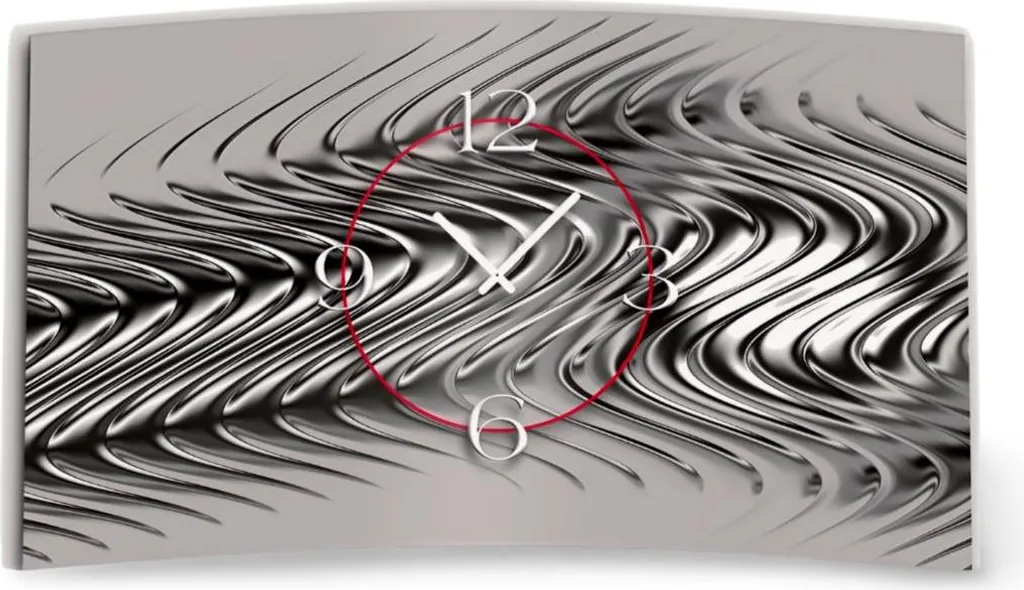 Horloge murale design dixtime 3D-0271 gris métallisé silencieuse 50cm