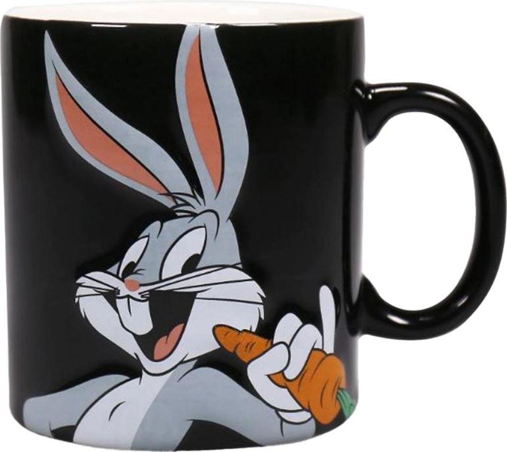 Looney Tunes - Kaffeebecher, Bugs Bunny, 400ml CD1784 (Einheitsgröße) (Schwarz/Grau/Gelb)