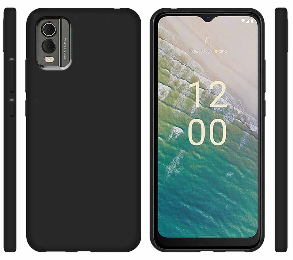 Pre Nokia C32 Silikónová ochrana Čierny kryt mobilného Obrázok produktu 