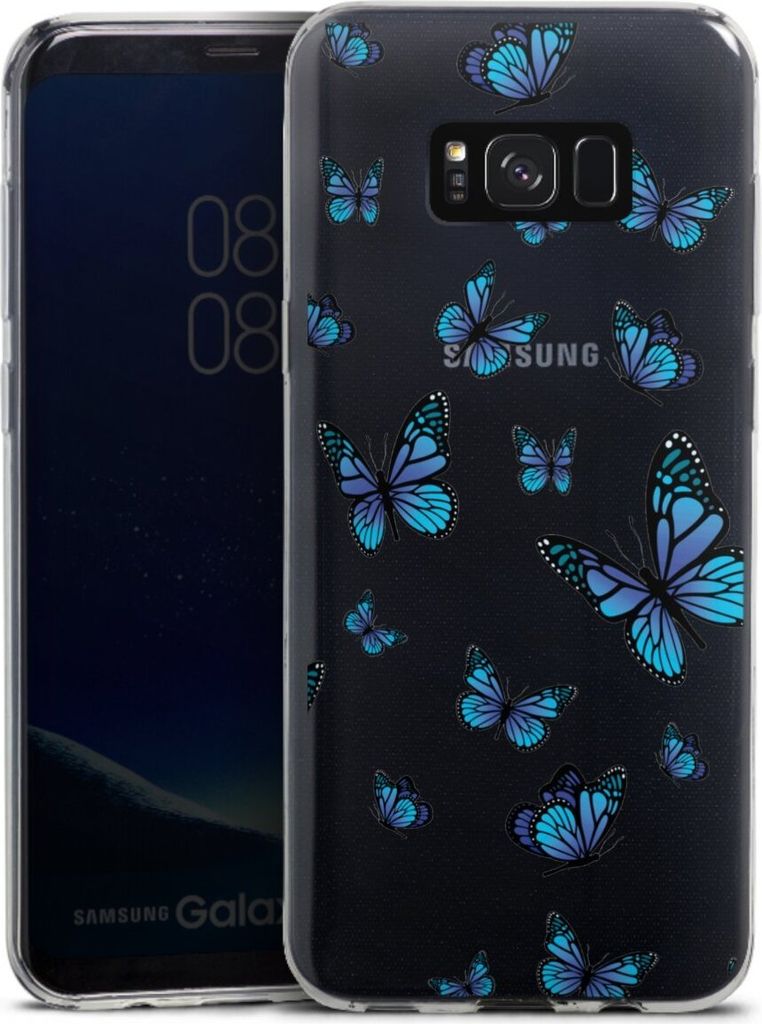 DeinDesign Slim Hülle für Samsung Galaxy S8 Plus Silikon Case Ultra Dünn Handyhülle Muster Schmetterling transparent
