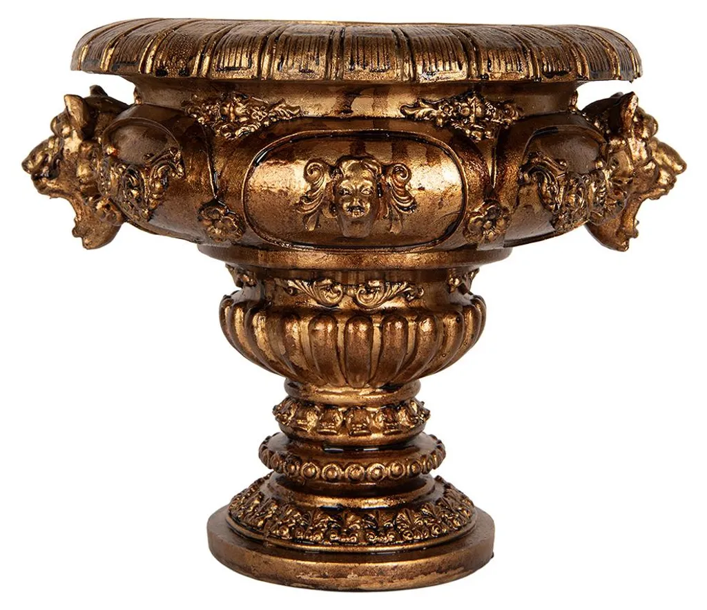 Grand Cache-pot Doré 26 cm Design Vintage pour Salon et Bureau