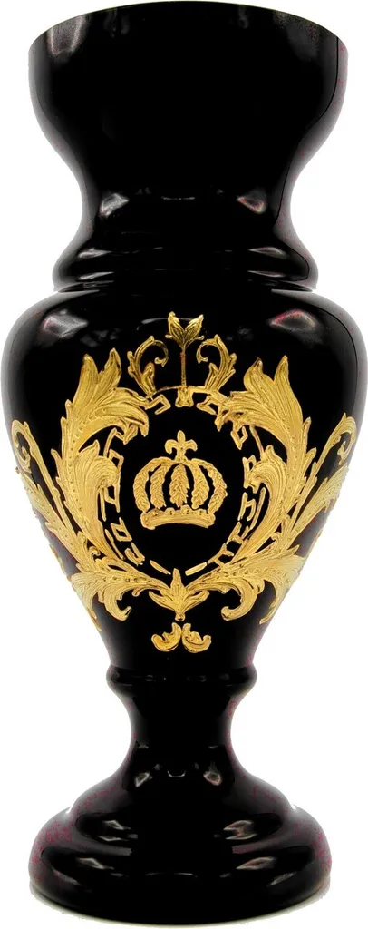 Vase Médicis Pompöös par Casa Padrino en Or 24 Carats Noir et Doré 30cm