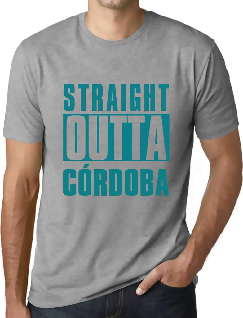 Herren Grafik T-Shirt Straight Outta Córdoba Öko-Verantwortlich Vintage Jahrgang Kurzarm Lustige Druck Geburtstag Geschenk Mann