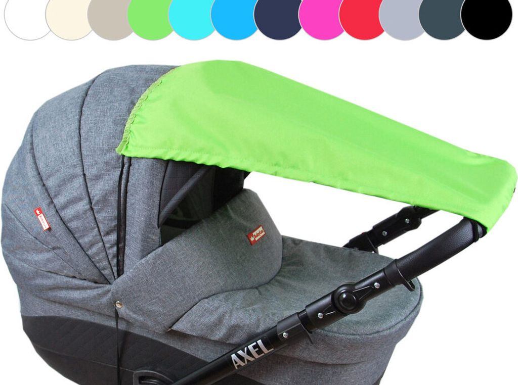 BABYLUX Sonnenschutz SONNENSEGEL für Kinderwagen UNI Buggy UV Schutz Grün