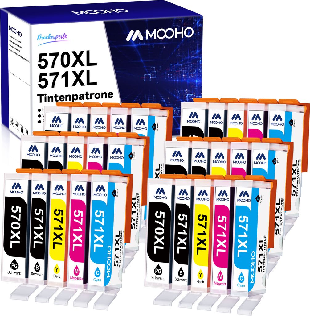 30x 570 XL 570XL Hohe Kapazität Kompatible Tintenpatrone für Canon PGI-570 CLI-571 XL als Ersatz für Pixma MG5750 MG5751 MG5752 MG5753