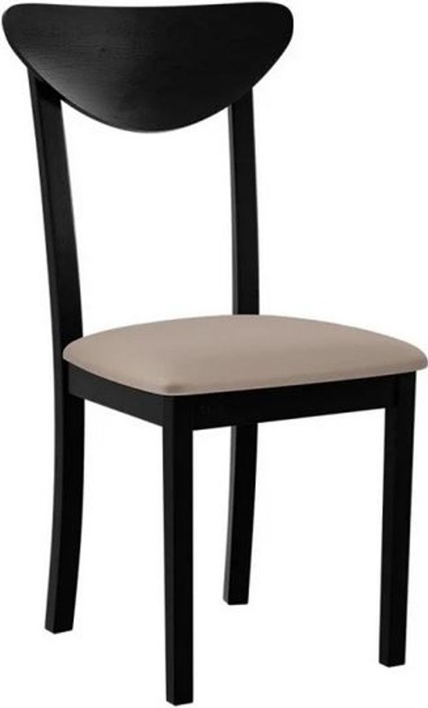 MIRJAN24 Stuhl Hugo New III, Esszimmerstuhl aus Buchenholz, 43x40x86 cm (Holzfarbe: Schwarz, Stofffarbe: Paros 02)