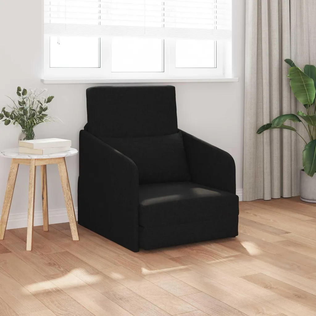 Petit canapé-lit pliant vidaXL noir : la solution gain de place en tissu