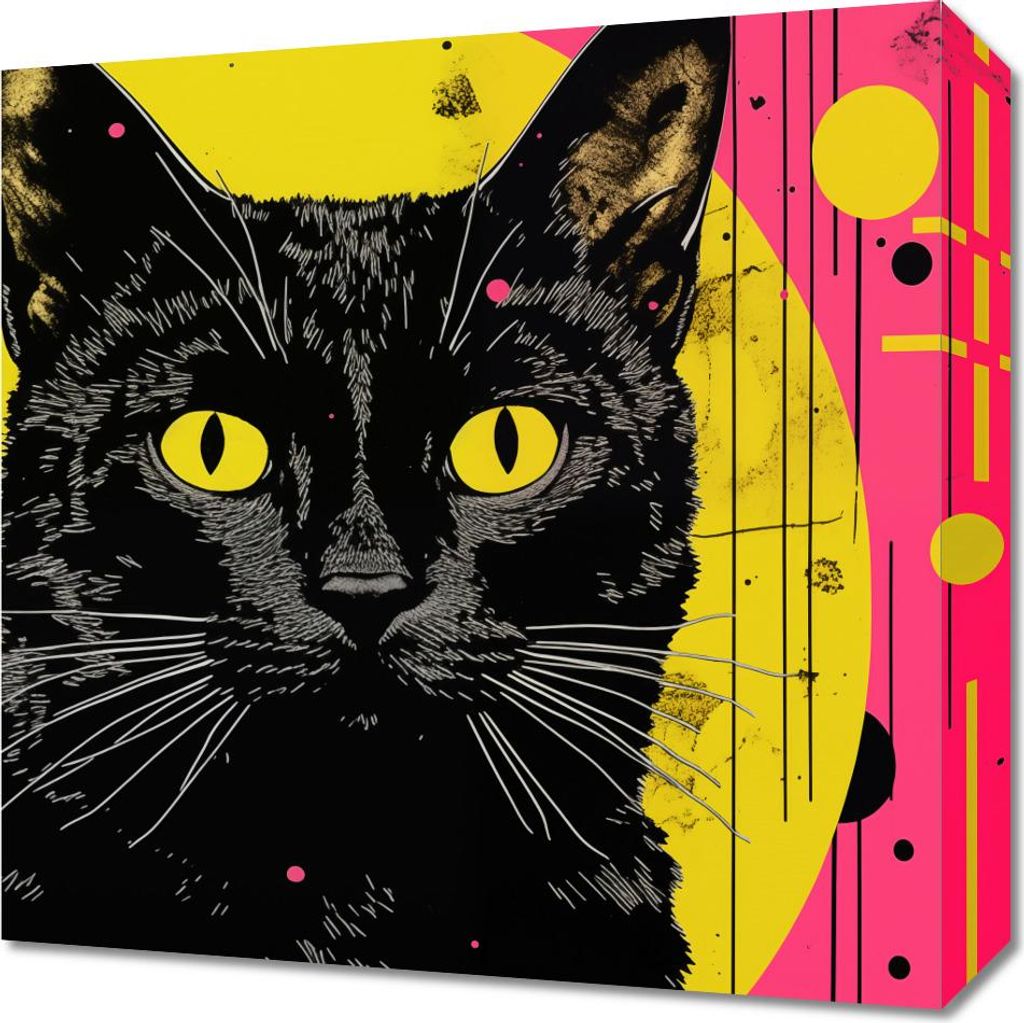 Bild 40x40cm Neon-Kater