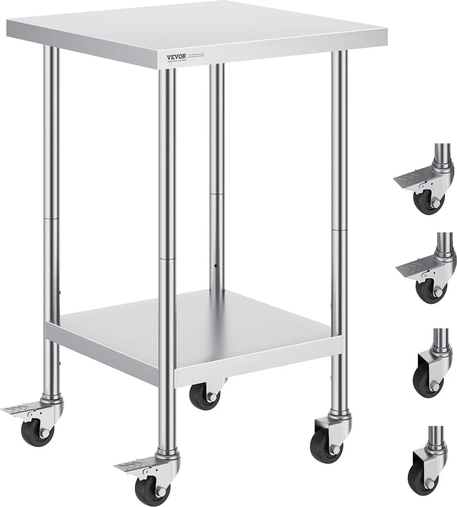 Table de travail inox 610x610mm : Gagnez de la place et de l'efficacité