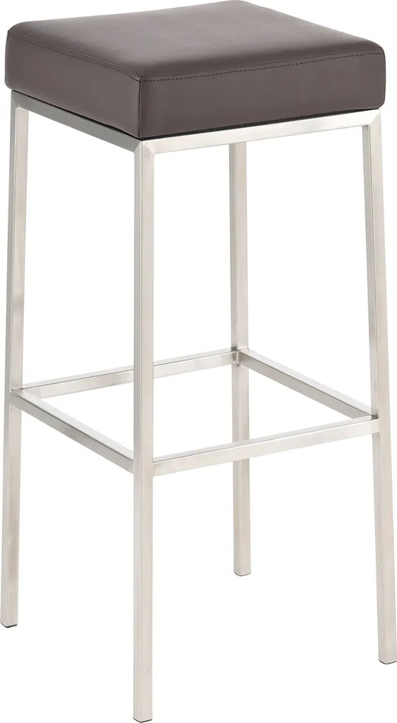 CLP Sgabello Bar Montreal Ecopelle Marrone Struttura Acciaio Inox