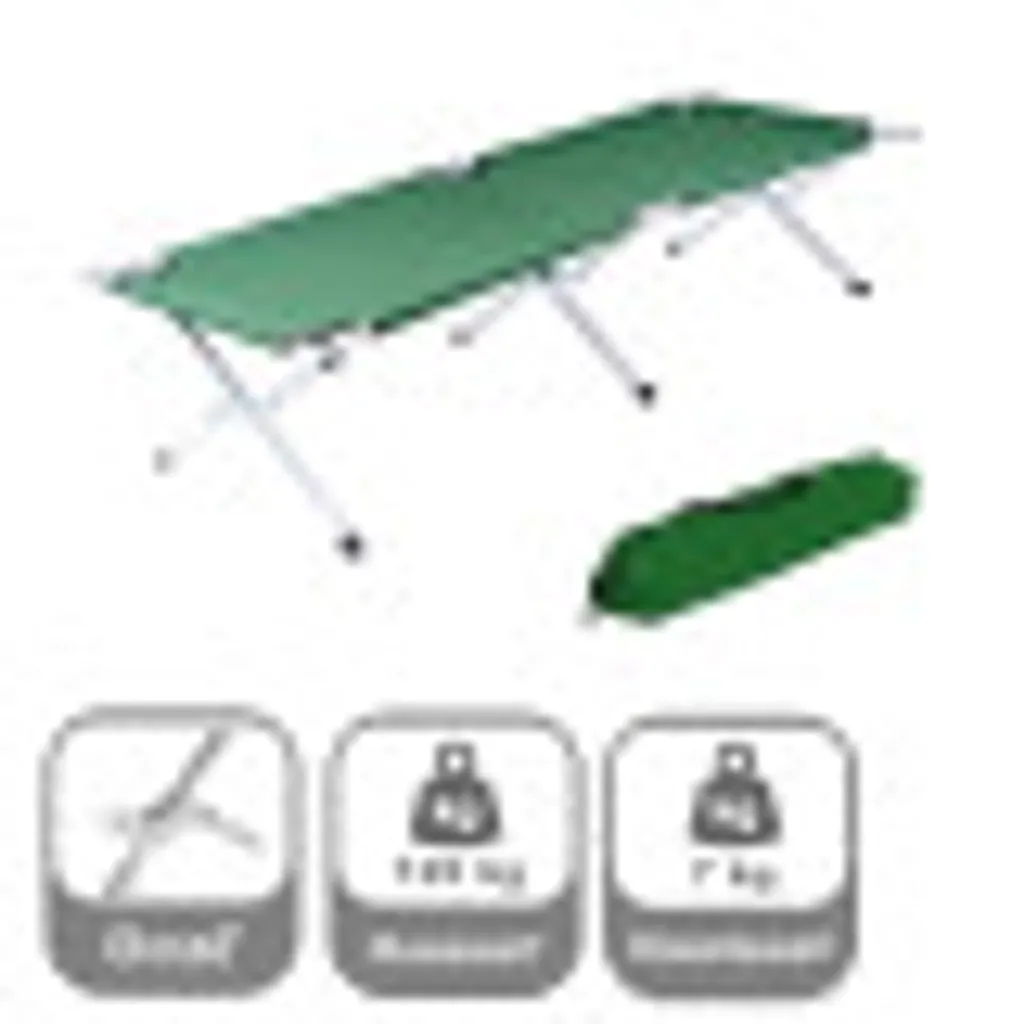 Linder Exclusiv Lit de camping pliant Vert : lit de camp robuste et léger