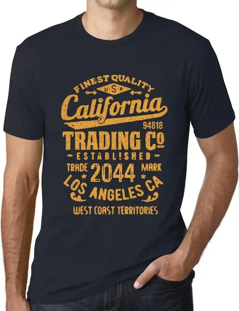Herren Grafik T-Shirt Handel in Kalifornien seit 2044 – California Trading Since 2044 – Öko-Verantwortlich Vintage Jahrgang Kurzarm Lustige Druck