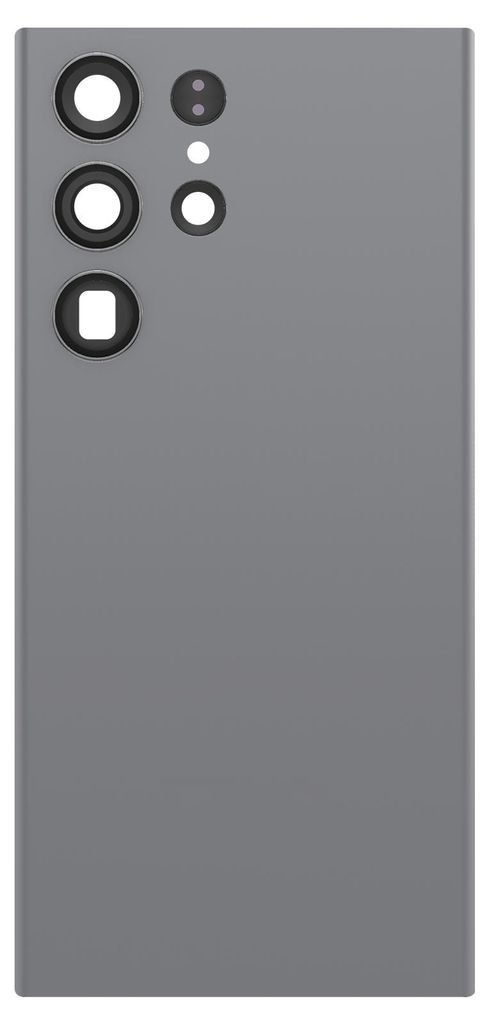Clappio, Ersatz-Akkudeckel für Galaxy S23 Ultra mit integriertem Klebstoff, Grau