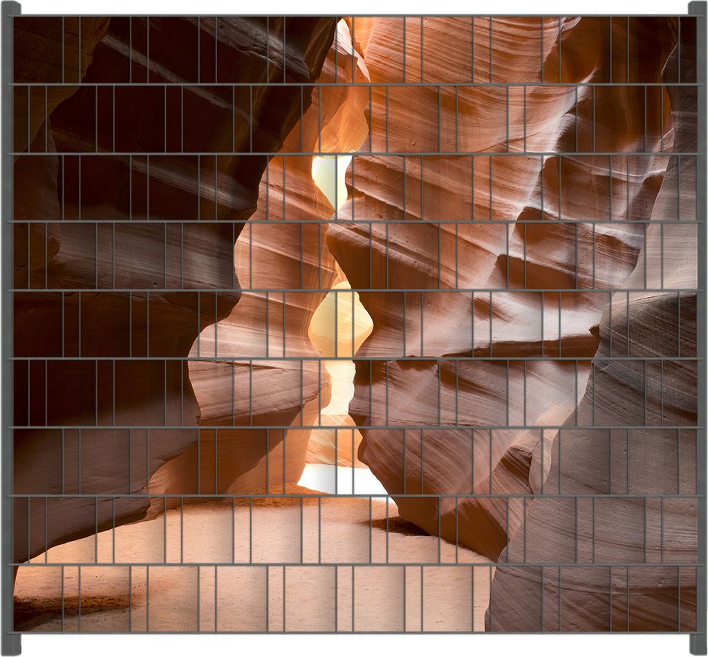 Wallario Zaunsichtschutz mit Motiv Antelope Canyon Arizona USA für Ein- und Doppelstabmatten Zäune in der Größe 200 x 180 cm