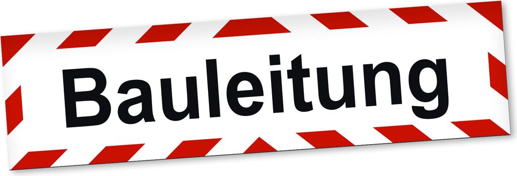 PantherPixel Bauleitung Magnetschild Auto Hinweisschild Bauleiter Magnetfolie Geschenkidee 20 x 5 cm REFLEKTIEREND