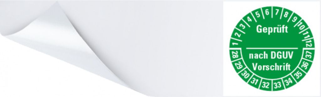 Dreifke Kabelprüfplakette Gepr.DGUV Vor. 28-37, grün, Folie, selbstklebend, ...