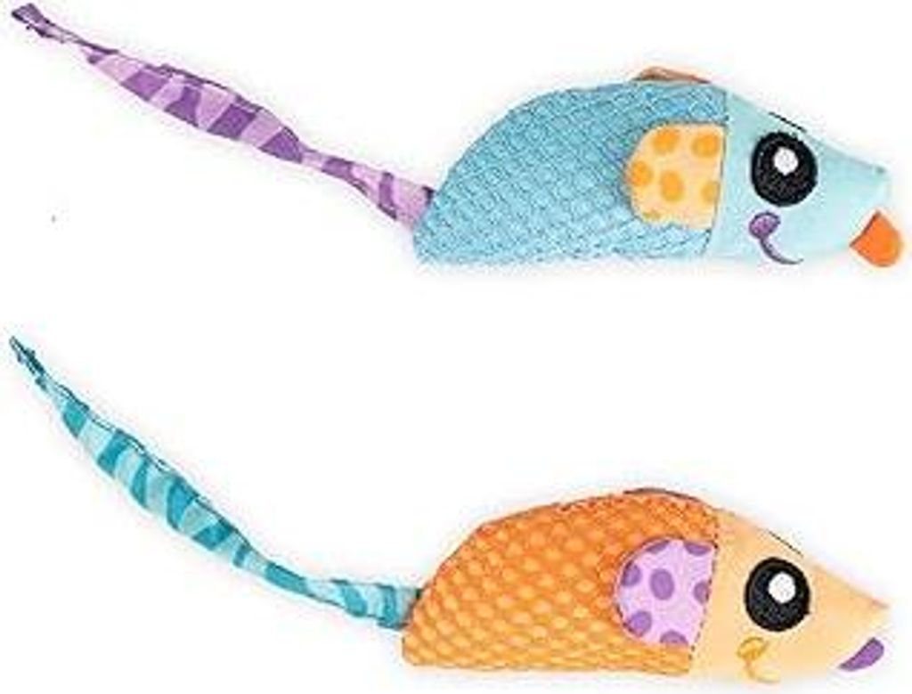 Petstages Catnip Chew Mice - Zahnpflege-Spielzeug für Katzen - mit Katzenminze - 2er-Pack