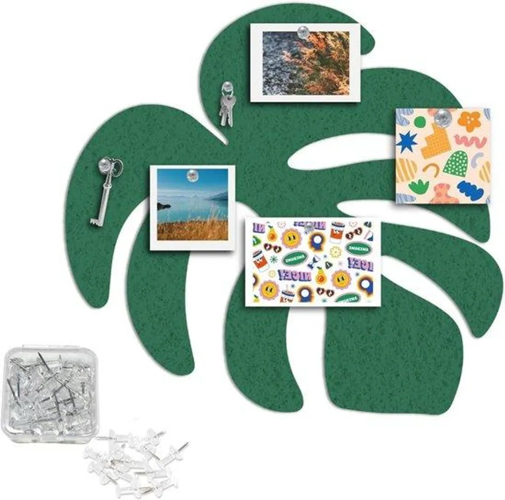 Tableau d'affichage en feutre autocollant motif plantes tropicales