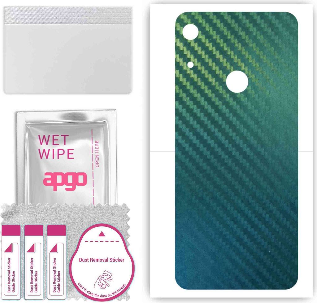 apgo Rückseite Schutzfolie, Skin, kompatibel mit Honor 8S 2020, Hinten Displayschutzfolie aus Vinylfolie, kratzfest, einfache Montage - Kohlenstof...