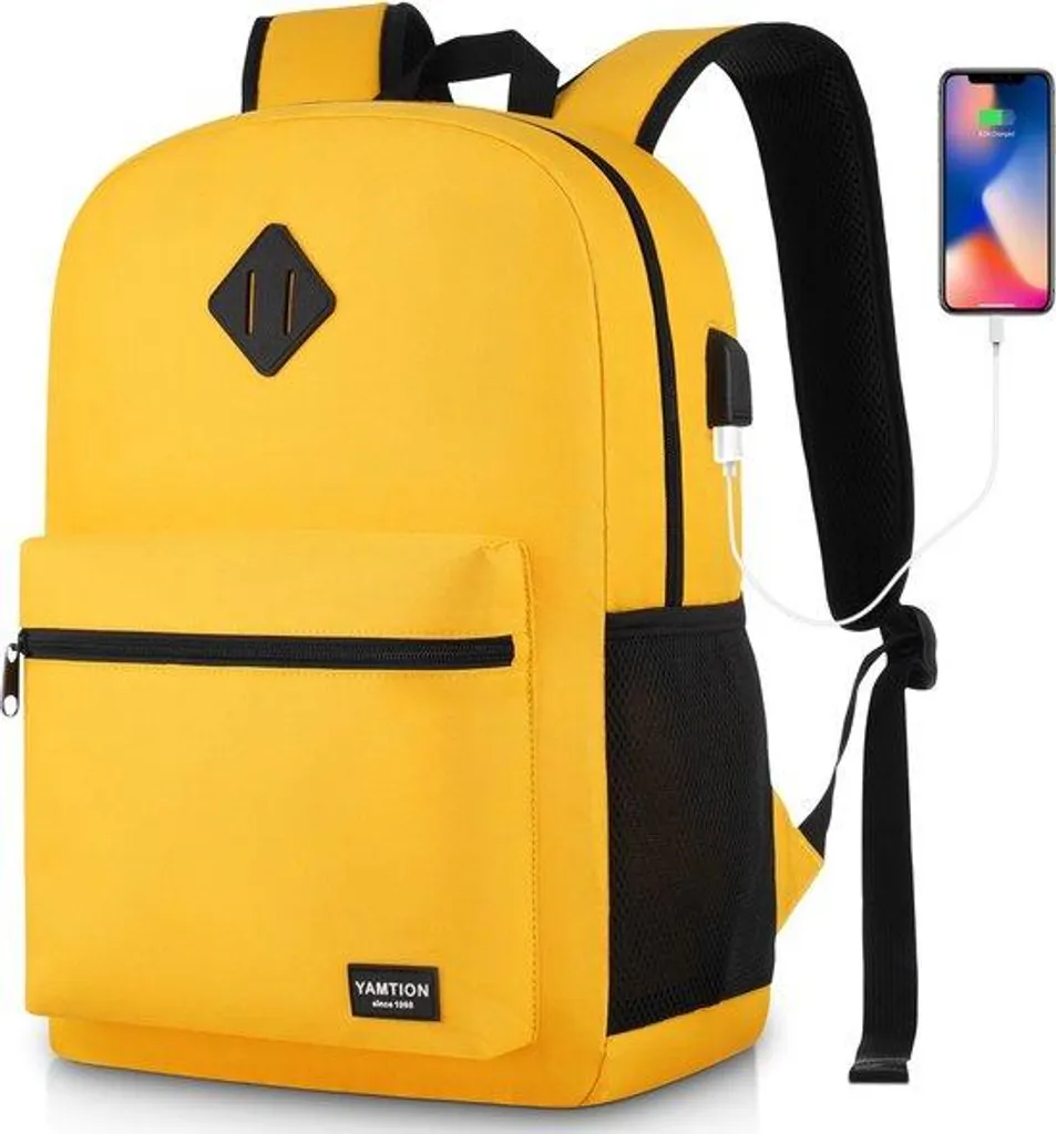 Cartable ordinateur pour adolescente et fille avec recharge USB gris