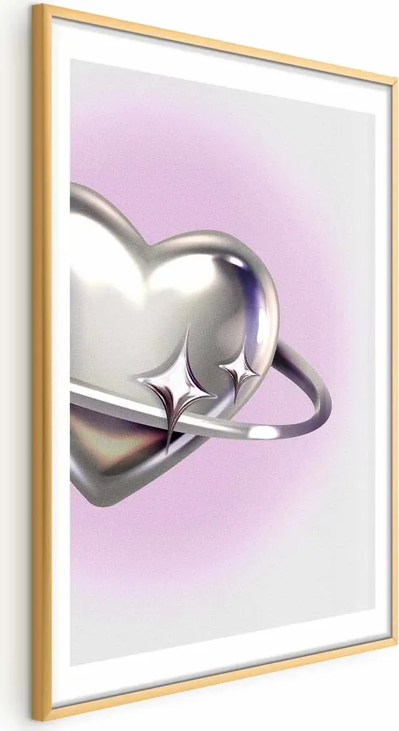 Arte Murale Cuore Cosmico 60x90 Cornice Oro: Stile Boho Chic