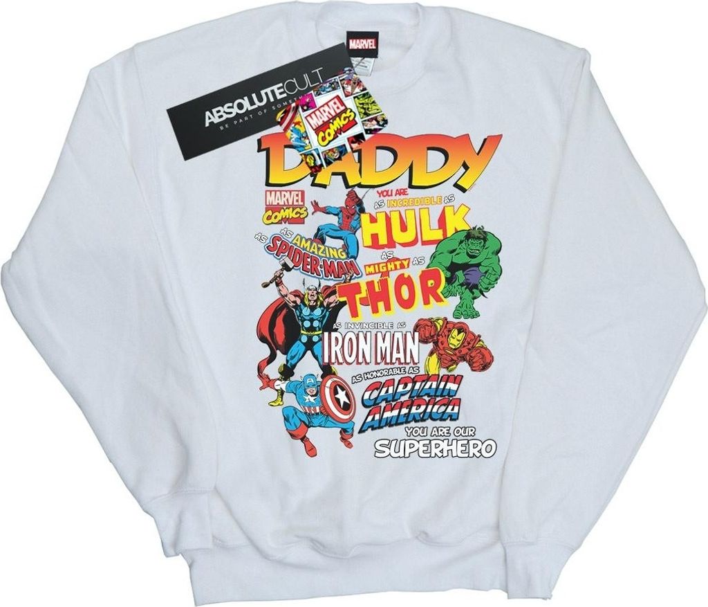 Marvel - "Our Dad Superhero" Sweatshirt für Herren BI35110 (4XL) (Weiß)