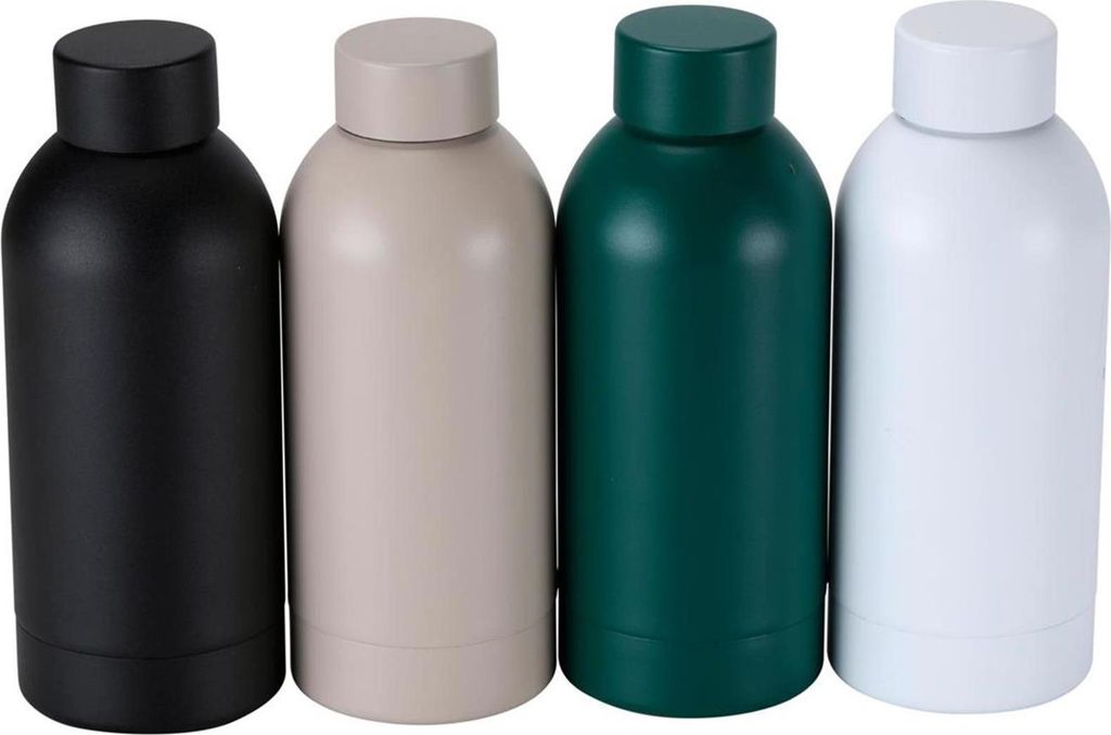 Alpina Trinkflasche Edelstahl 400ml - langlebige Wasserflasche für unterwegs