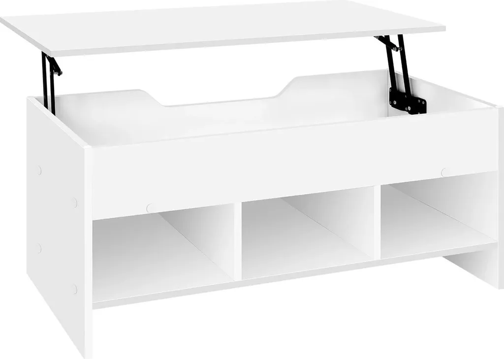 Table basse bois blanc 96cm - Capacité 50kg - Matériau E1 durable et pin