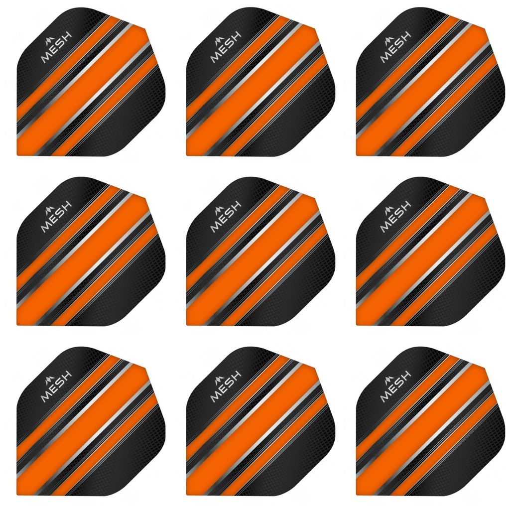 Mission Mesh Dart Flights Standard | 100 Mikron | Orange | 3 Sets = 9 Flights